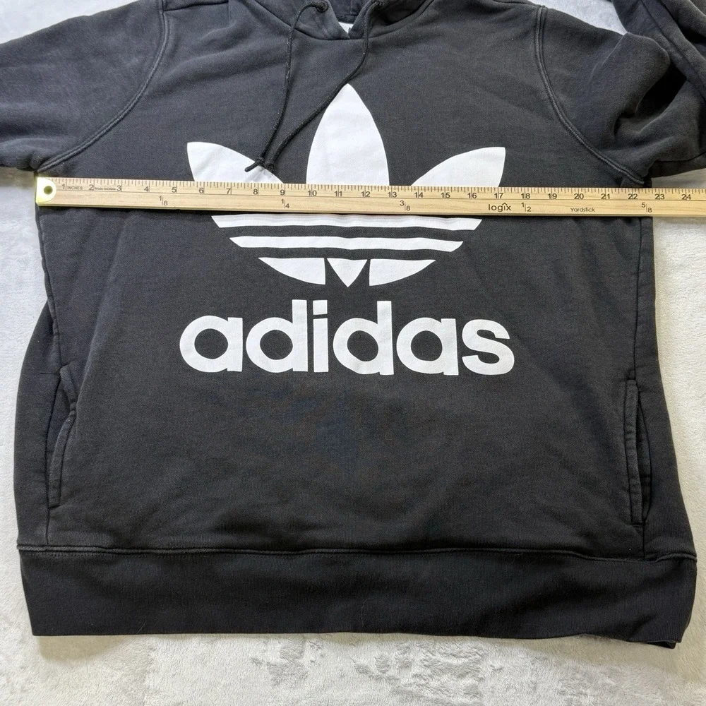 Adidas‎ Trefoil Hoodie Black Big Logo Pullover Sweatshirt XL